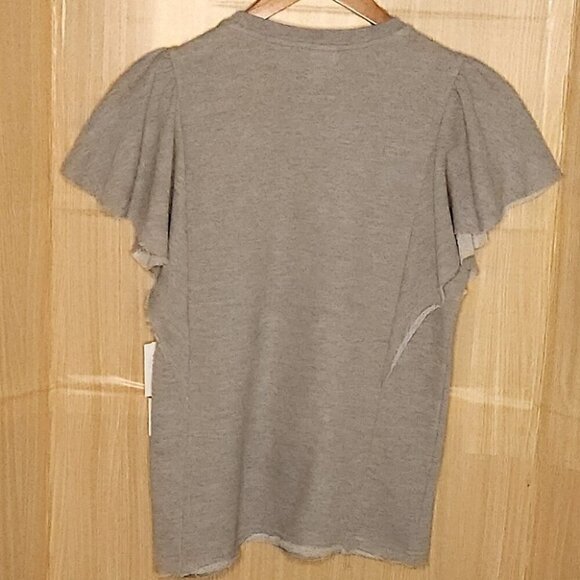 GIII For Her Kansas City Royals MLB Grey Blue Sequin Flutter Sleeve Top Large - Picture 2 of 10